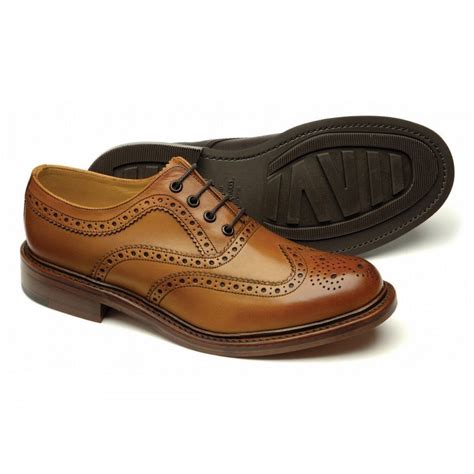loake edward tan leather brogue shoe mens  westwoods  cheshire