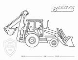 Coloring Backhoe Pages Tractor Loader Sketch Combine Construction John Deere Equipment Drawing Case Printable Steer Harvester Print Bobcat Kids Truck sketch template