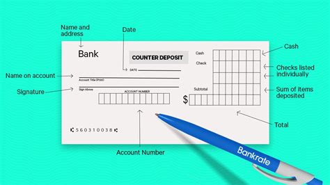 write cheque number  deposit slip printable form templates