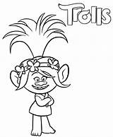Clip Poppy Trolls Coloring Pages Visit Galore sketch template