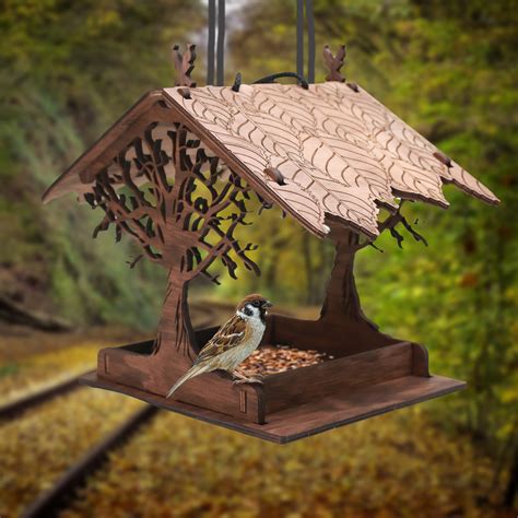bird feeders   outdoors wooden rustic bird feeder stand etsy