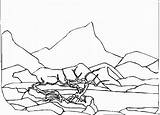 Alpen Coloring Pages Landscapes 77kb 490px Drawings sketch template