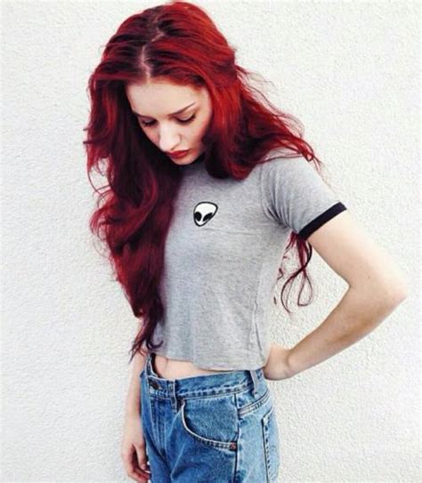 girl fashion cool beautiful jeans rock gorgeous grunge shirt red hair punk fashion blog g