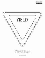 Yield Coloring Sign Pages Fun sketch template