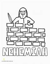 Nehemiah Coloring Wall Bible Builds Kids Crafts Pages School Sheets Sunday Rebuilds Preschool Activities Lessons Color Rebuilding Walls Printables Story sketch template