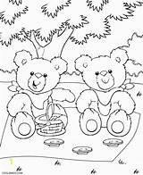 Teddy Bear Picnic Pages Coloring Colouring Bell Divyajanani sketch template