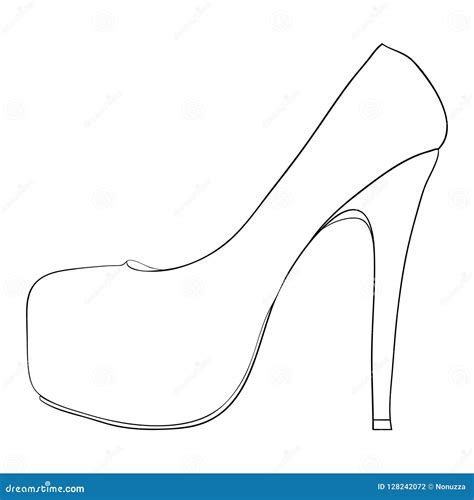 coloring bookpage  cute shoe  high heel image  adults