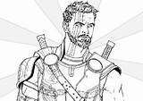 Thor Coloring Pages Throne Heir Asgard Look Superheroes Marvel sketch template