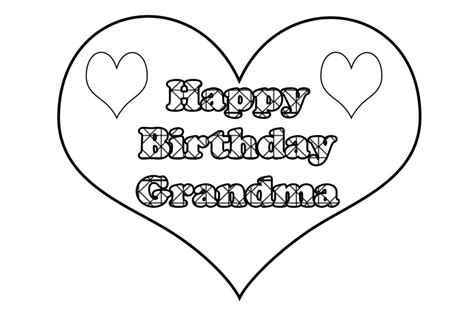 happy birthday grandma coloring printable