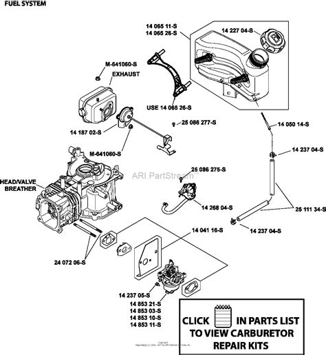 kohler xt  basic parts diagram  fuel system
