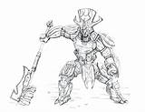 Spartan Chief Master Halo Drawing Coloring Pages Getdrawings Warrior Drawings sketch template