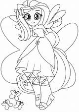 Equestria Fluttershy Coloring4free sketch template