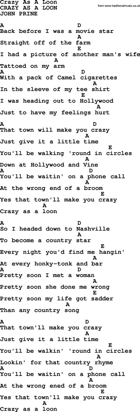 crazy   loon bluegrass lyrics  chords