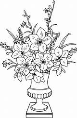Wazon Kwiatami Druku Kolorowanka Kolorowanki Kwiaty sketch template