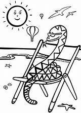 Sunbathing Colouring sketch template