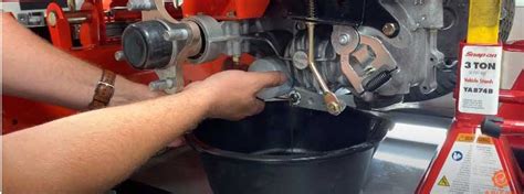 change hydraulic fluid    turn mower