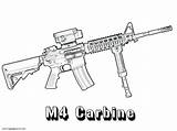 M4 Carbine Minigun Guns Ak Coloringhome Pistol Coloringgames License Insertion Codes sketch template