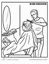 Hairdresser Worksheet Workers Helpers sketch template