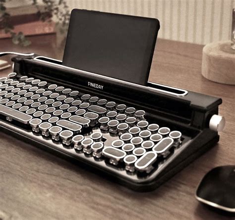fineday retro bluetooth typewriter keyboard pairs