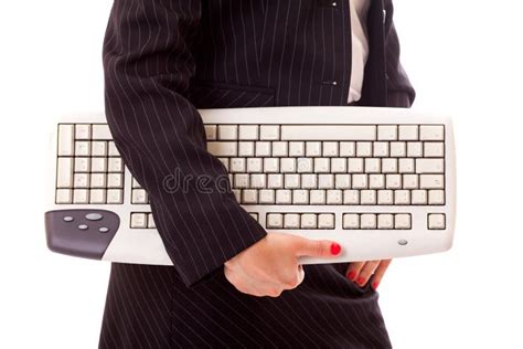 professional lady holding keyboard stock image image  business corporate