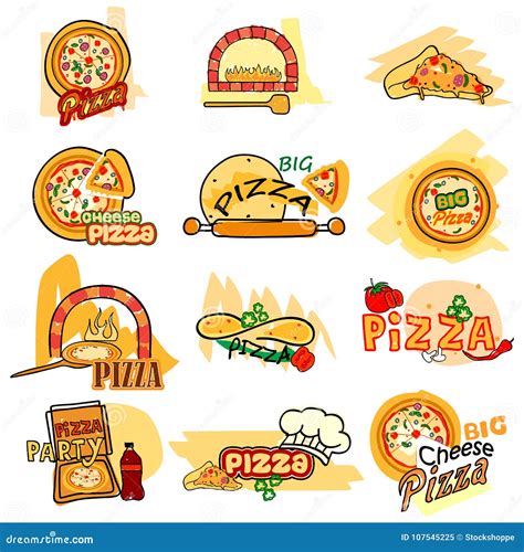 pizza label tag sticker  advertisement stock vector illustration  label fresh
