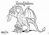 Draak Kleurplaat Kleurplaten Draken Efteling Sprookjesboom Schatkist Draakje Volwassenen Vuur Ridders Afbeeldingen Enge Terborg600 Downloaden Dragon Uitprinten sketch template