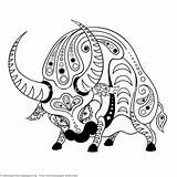 Ox Chinese Colouring Mandas Hotspot Zodiac Printable sketch template