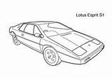 Lotus Esprit Coloring Pages Car Super Cars Bond James Printable Sports Kids Sheets V8 Drawing Aston Martin S1 4kids sketch template