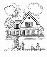 House Coloring Family Houses Pages Perfect Colouring Color Kids People Tree Drawings Choose Board Colorluna Print sketch template