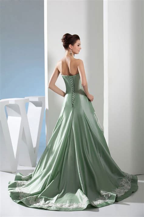 angel formal dresses sweetheart aline green taffeta lace wedding dresswhite click image