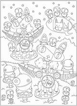 Coloring Pages Sheets Creative Haven Publications Dover Book Books Doverpublications Printable Kids Creatures Curious Adult Colouring Doodle Robot Robots Print sketch template