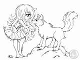 Yampuff Lineart Wolves Coloringhome Loup sketch template
