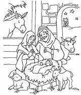 Coloring Jesus Nativity Pages Christmas Manger Color Sheets Kids Colouring Visit Scene Printable sketch template