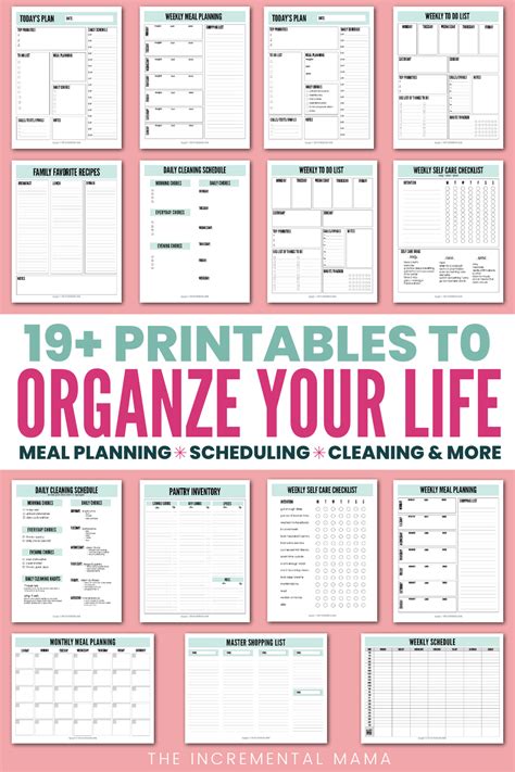 life organized printables bundle instant  life