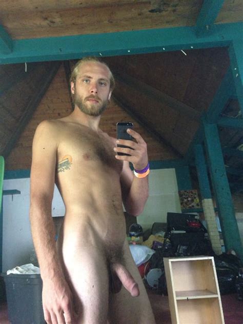 hot blonde guy naked selfie