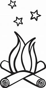 Campfire Coloring Pages Flames Camp Fire Drawing Outline Getcolorings Printable Getdrawings Clipartmag sketch template