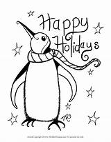 Coloring Holiday Pages Printable Holidays Christmas Kids Happy Winter Print Easy Getdrawings Color Colouring Printables Clipart Adults Themed Santa Card sketch template