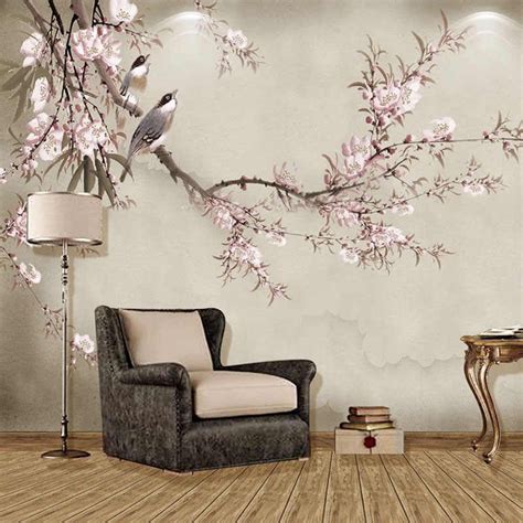 beibehang custom papel de parede  relief magnolia boom foto behang schilderen woonkamer sofa
