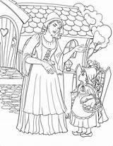 Hood Riding Red Little Coloring Pages Mother Wolf Stories Tales Her sketch template