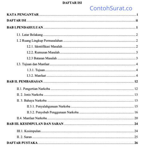 Contoh Daftar Isi Laporan Image Sites