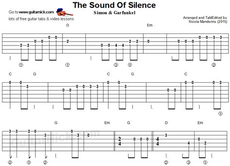 The Sound Of Silence Easy Guitar Lesson Guitar Tabs Easy Guitar