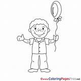 Boy Balloon Pages Nightmare Coloring Printable Template Colouring sketch template
