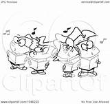 Choir Kids Singing Clip Toonaday Outline Royalty Cartoon Illustration Rf Clipart sketch template