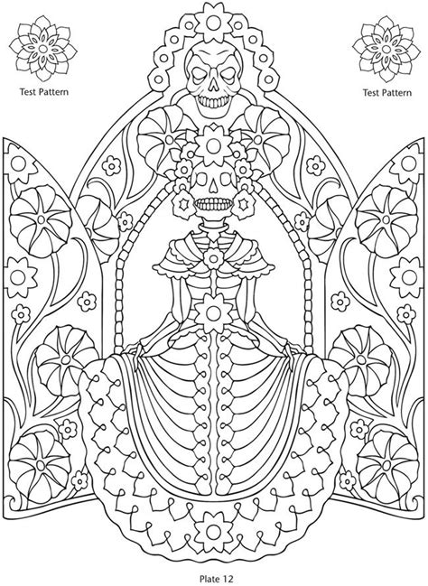 day   dead printables coloring pages patterns dover publications