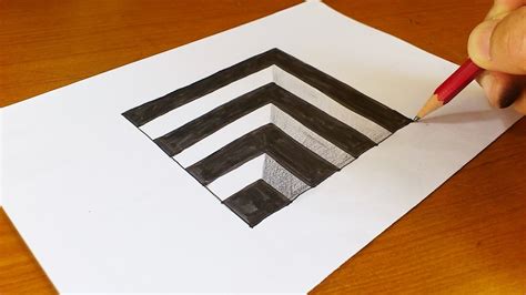 easy   draw  hole  kids anamorphic illusion