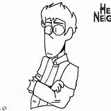 Neighbor Nicky Peterson Lineart Stealth sketch template
