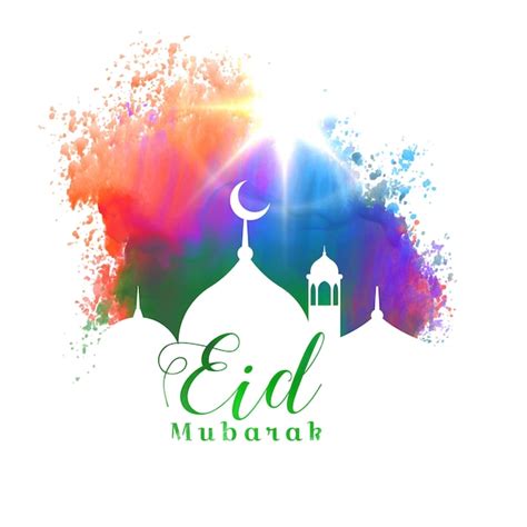 colorful eid mubarak card  vector
