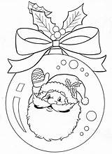 Christmas Coloring Ornament Printable Ornaments Pages Santa Claus sketch template