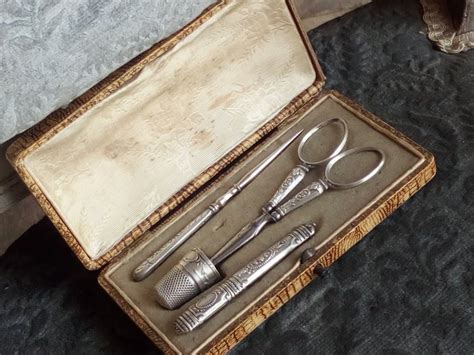napoleon iii silver sewing kit silver france  catawiki