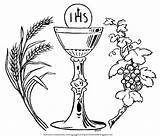 Communion Chalice Coloring Eucharist Pages First Clipart Drawing Wheat Printable Template Grapes Cup Getdrawings Wafer Color Grape Vine Drawings Cross sketch template